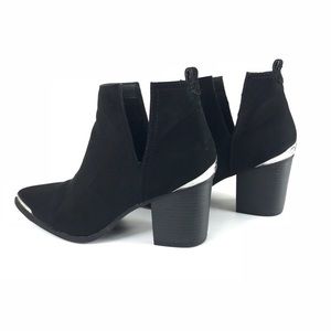 Black Suede Pointed Ankle Boots